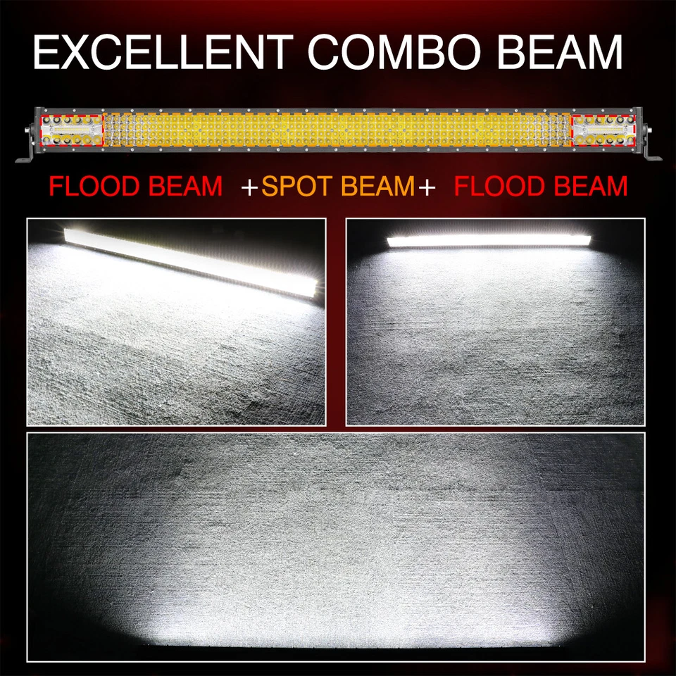 Barra de luz LED de cuatro filas de 42" punto recto trabajo de inundación techo todoterreno para Ford 40"" Foto 2 de 4