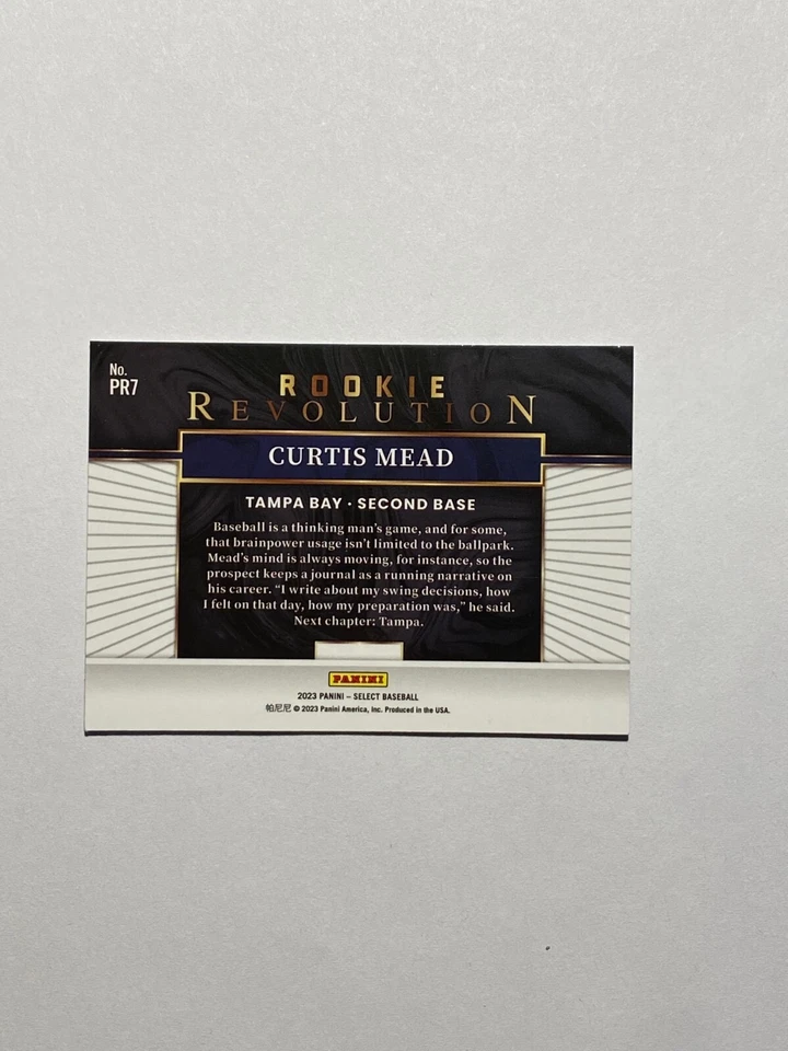 2023 Select #PR7 CURTIS MEAD RC Rookie Revolution RAYS - Image 2 of 2