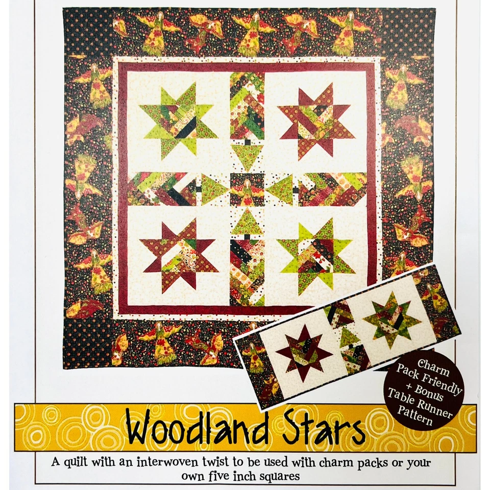 Woodland Stars Quilt PATTERN Two Sisters at Squirrel Hollow Charm Pack Friendly - Image 2 of 4