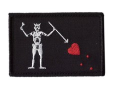 Black Beard Pirate Flag Devgru Morale Patch for VELCRO&reg; BRAND Hook Fasteners