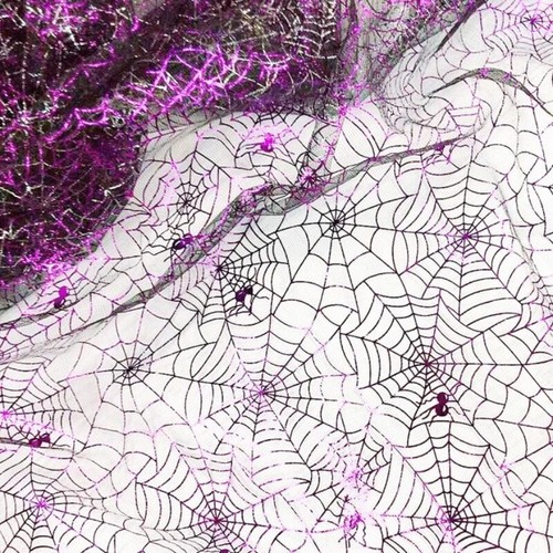 Mesh Fabric Tulle Voile Sheer Shiny Halloween Spiderweb DIY Material Show Trims - Picture 12 of 19