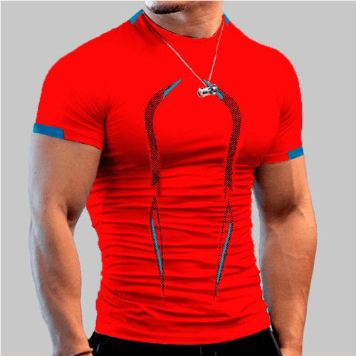Men Fitness Sports Breathable Short Sleeve Quick Drying Short Sleeve T-Shirt - Picture 3 of 17
