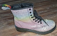 Dr Doc Martens girls 1460 Glitter J combat boots size 2