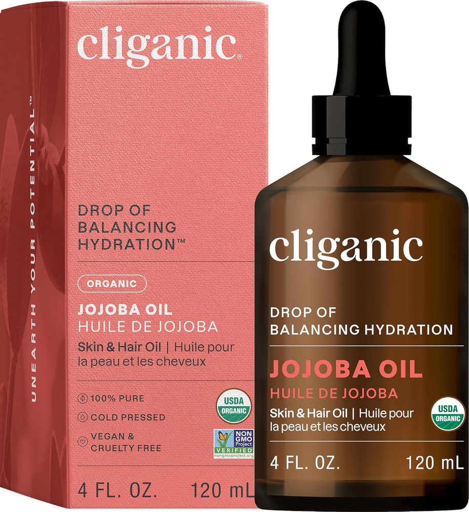 Organic Pure Jojoba Oil 4oz for Face Hair Skin & Nails Moisturizer