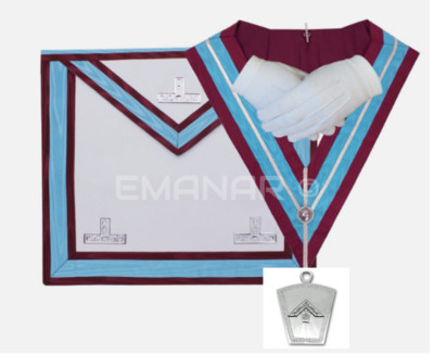 Freimaurer Regalia Mark Past Master WM Schürze, Kragen, Schmuck, Handschuhe *NEU TOP KLASSE*