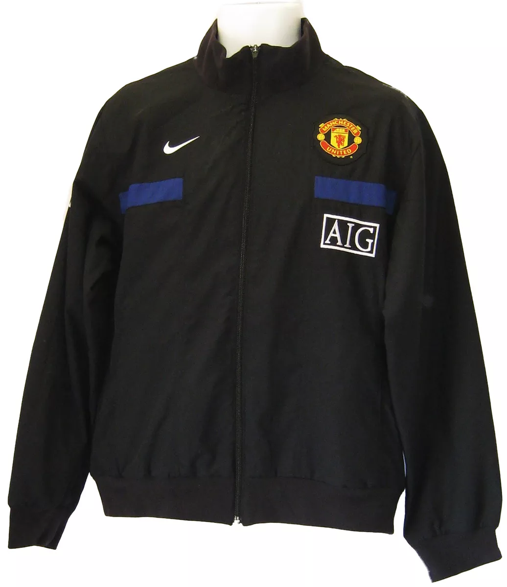 New Nike Vintage Nike Manchester United Football TRACK track JACKET Black L New Nike Vintage Nike Manchester United Football TRACK track JACKET Black L