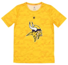 Outerstuff NFL Youth Minnesota Vikings Vector Camo Dri-Tek Tee Shirt, Yellow