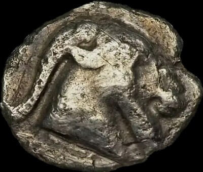 Thrace-Macedonian . 500 B.C. Silver Hemiobol, Goat. Ancient Greek . Very Rare 