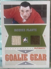JACQUES PLANTE 2005-06 In The Game Ultimate Memorabilia Goalie Gear Dual Relics