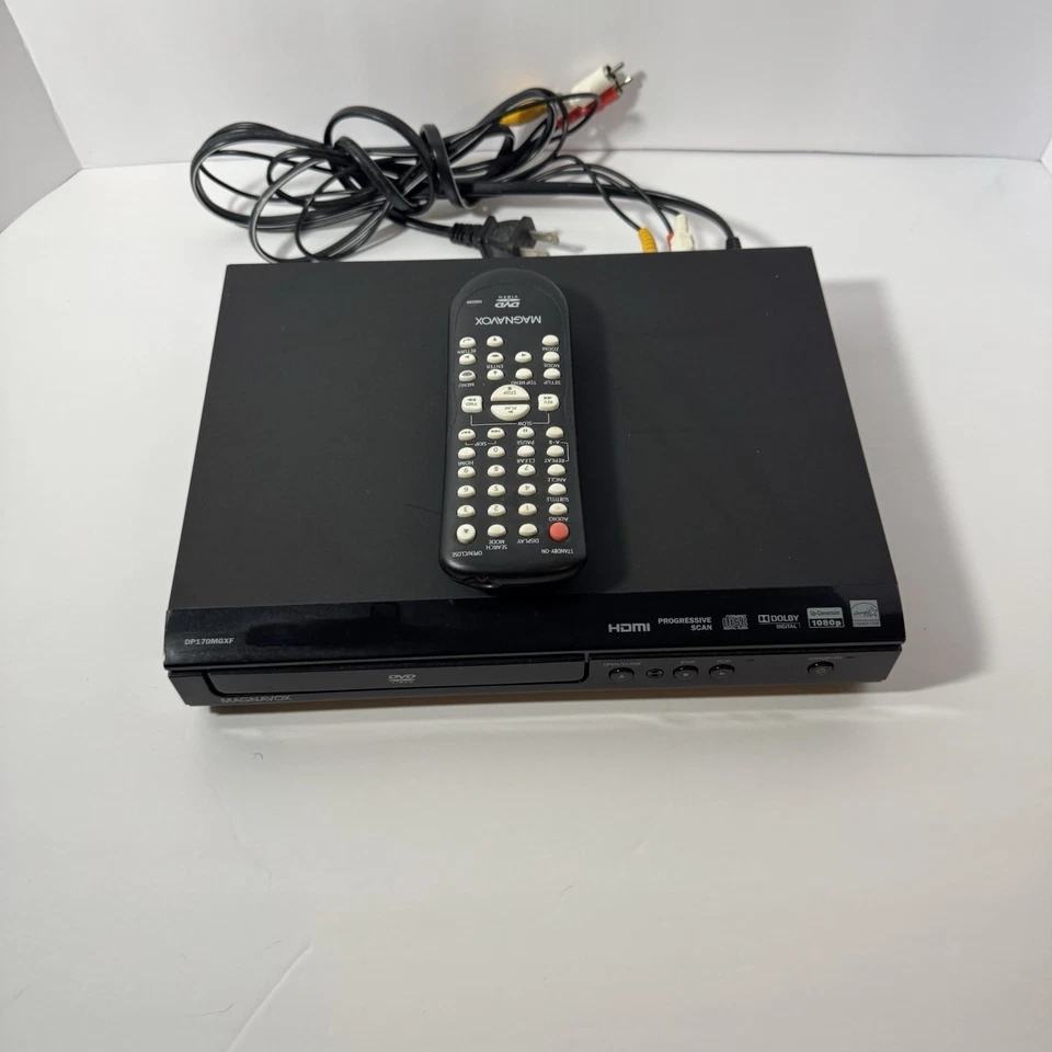 Reproductor de DVD de video digital Magnavox DP170MGXF con control remoto probado funcionando Foto 3 de 4