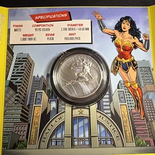 MINT 2025 P Wonder Woman DC Comic Art BU UNC 1 oz Matte Silver Dollar VIN3