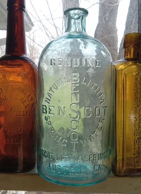 BENSCOT NATURAL LITHIA SPRING WATER AUSTELL,GA 1/2 GALLON 1890s MINERAL WATER
