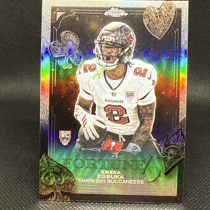 2025 Topps Chrome NFL - Fortune 15, Emeka Egbuka #F15-21 Refractor (RC), Bucs