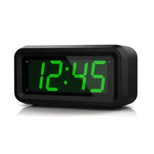 1.2 Inch Small Digital Alarm Clock, Green LED Display with Adjustable Brightn...