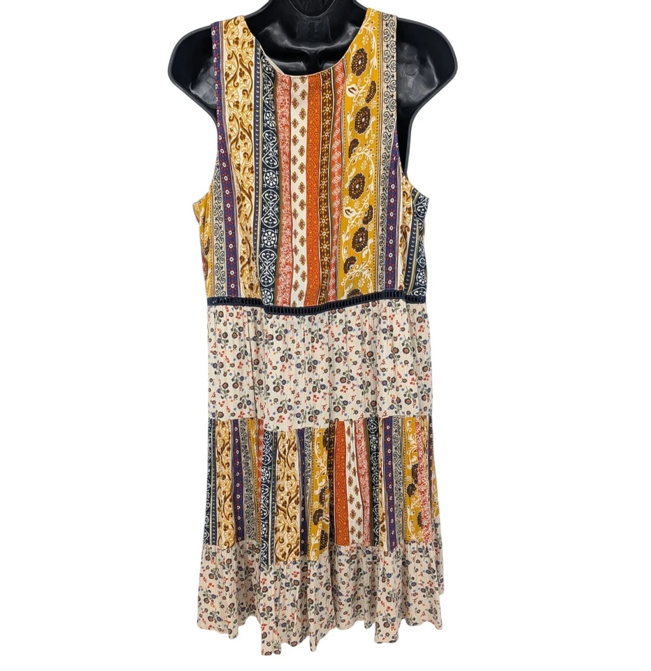 Vestido Maurices Boho Patchwork Floral En Niveles Mujer Talla XL Festival Retro Casa de Campo Foto 2 de 4