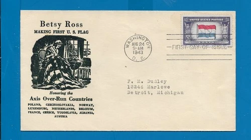Scott 913 Overrun Nation - Netherlands Sug 24, 1943 Unknown FDC Lot6