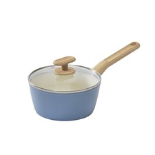 Healthy Ceramic Titanium-Infused 2 Quart Saucepan with Lid, Light Blue – Indu...