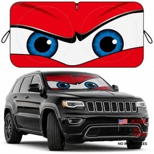 Angry Red Car Windshield Sun Shade - Universal Fit - Medium