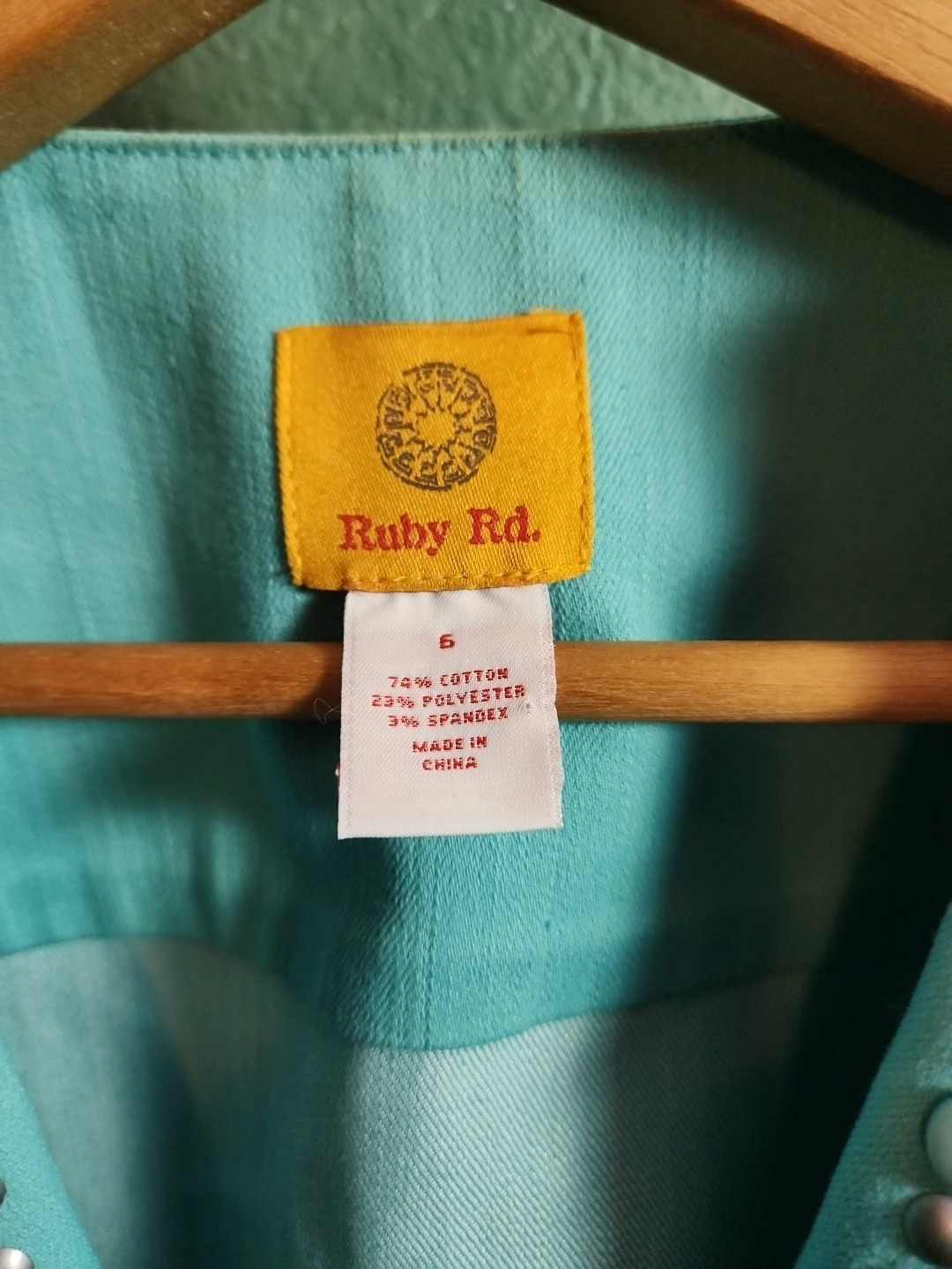 Women's Ruby Rd Lightweight Jacket Teal Size 6 - image 2