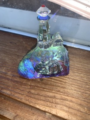 Iridescent Lighthouse Figurine Miniature Glass 3 