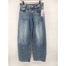 Wild Fable Womens Barrel Jeans Mid Rise Rigid Denim Size 0 Blue