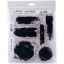 Stampers Anonymous Agcms293 Tim Holtz Brushstrokes Cling Rubber Stamp Set