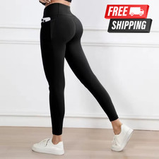 Women s High Waisted Yoga Leggings Pockets Butt Lift Workout For Gym Sports Pant