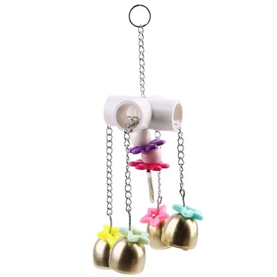 Vogelspielzeug Mit 8 Echten Tannenzapfen – Natürliches Kaustäbchen Zum Aufhängen Für Sittiche, Wellensittiche & Papageien (20,3 Cm)
