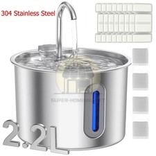 74.4oz/2.2L Cat Water Fountain Stainless Steel, Automatic Pet Water Dispenser