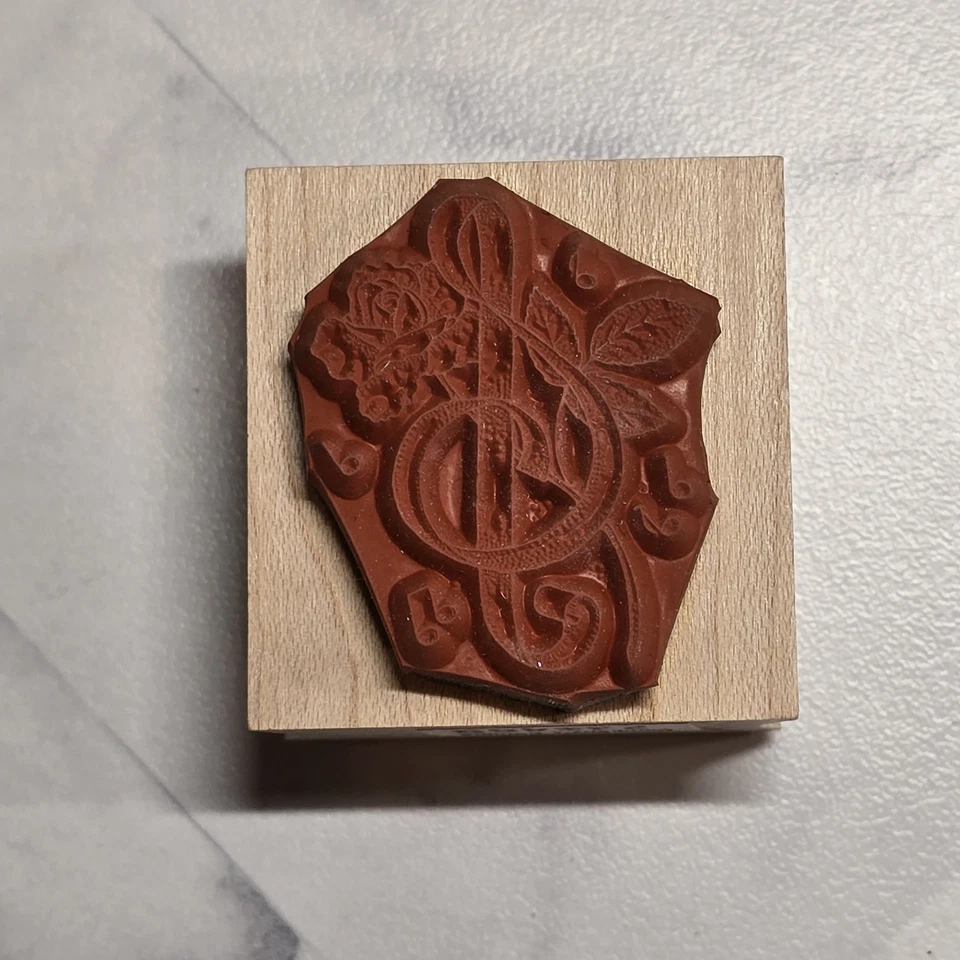 Винтажный резиновый штамп 1993 Hero Arts ТРОЙНОЙ КЛЮЧ РОЗА B-763 музыкальная нота мюзикл - Изображение 2 из 4