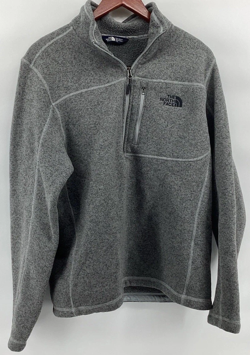 The North Face Men's Gordon Lyons 1/4 Zip Fleece Jacket M Heather Beige Pullover