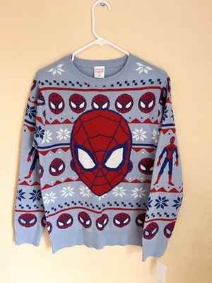 Marvel Spiderman Knit Ugly Sweater Youth Size Large Read Dimensions