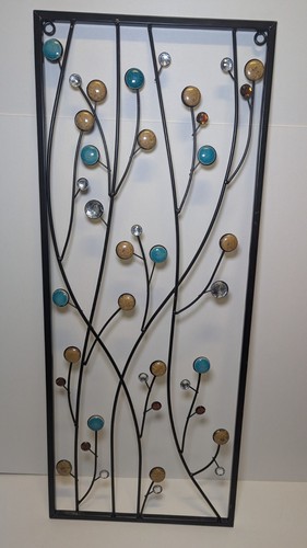 Schwarze Metall Floral Home Wanddeko mit schwarzem Metallrahmen