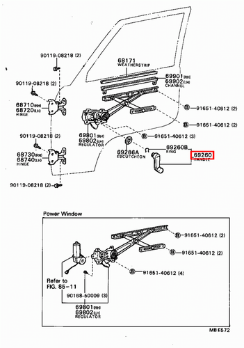 Genuine LandCruiser 79 78 76 75 70 Series Front Door Window Regulator Handle x2 - Picture 4 of 8