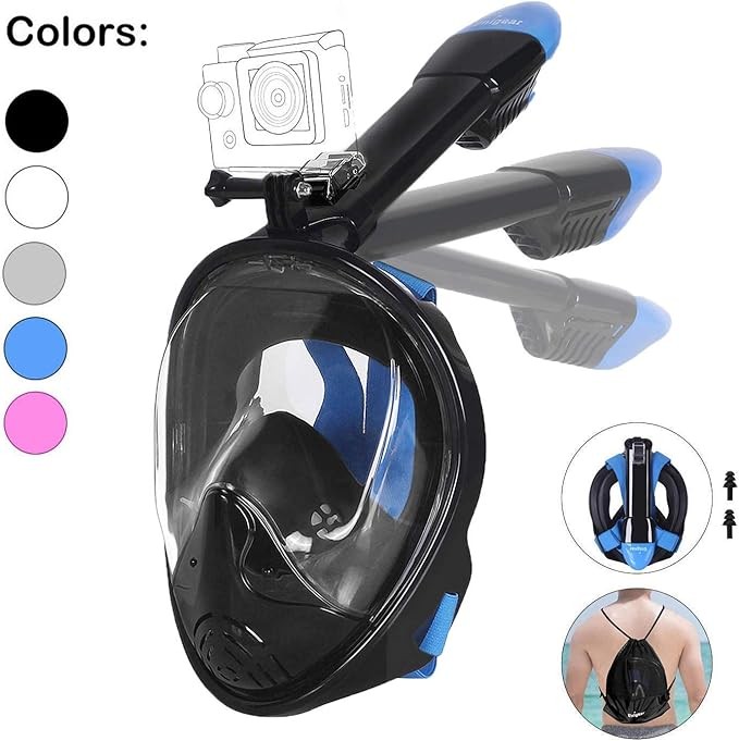 МАСКА ДЛЯ ПОДВОДНОГО ПЛАВАНИЯ UNIGEAR С ЗАЩИТОЙ ОТ ЗАПОТЕВАНИЯ НА ВСЕ ЛИЦО - РАЗМЕР МУЖСКОЙ SM - ЧЕРНЫЙСИНИЙ 9590₽