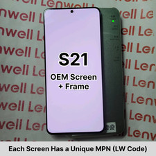 DISCOUNT Original OEM Samsung Galaxy S21 OLED Screen Display w/ Midframe SM-G991