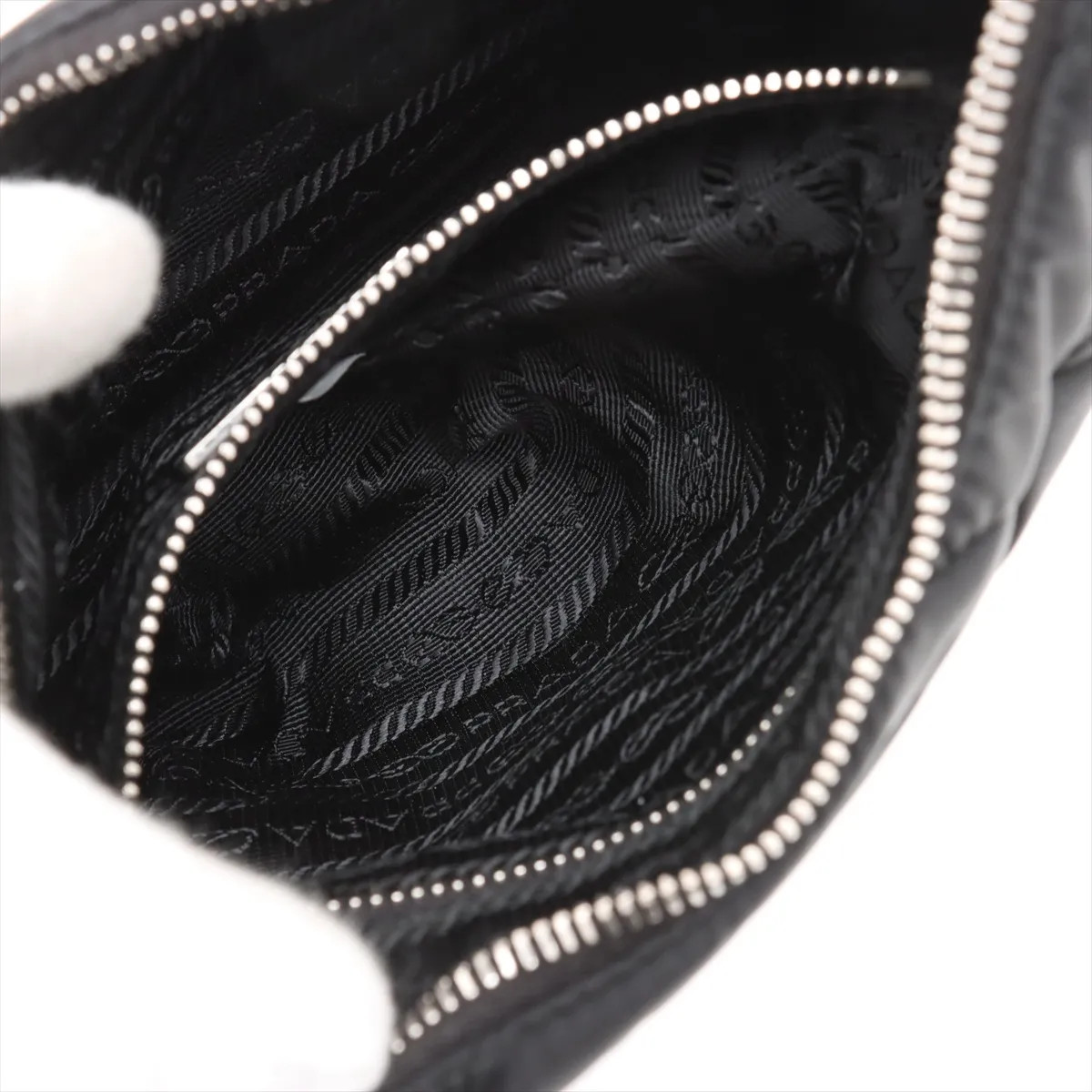 Prada Tessuto Quilt nylon x leather Shoulder bag Black 1BC151 thumbnail 7