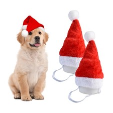 Mini Dog Santa Hat Red Christmas Headwear For Small Cats And Dogs 1 PCS