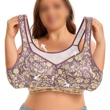 Plus Size Bra Daily Use Bra Home Wear Bra Moderate Elasticity Polyester Fabric