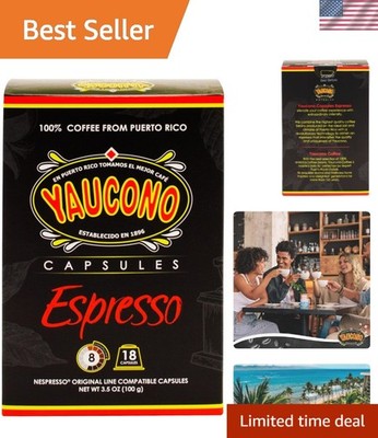 Espresso Capsules, Espresso Roast, 100 Percent Coffee from Puerto Rico Compat...