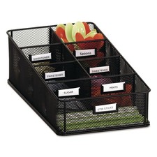 Safco 3291BL 16" x 8.5" x 5.25" 7 Compart Breakroom Organizers - BLK New