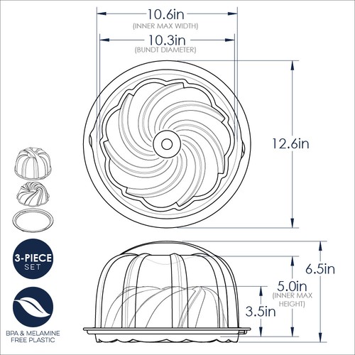 Nordic Ware Formed Swirl Bundt® Pfanne mit Kuchenhalter - Bild 4 von 4
