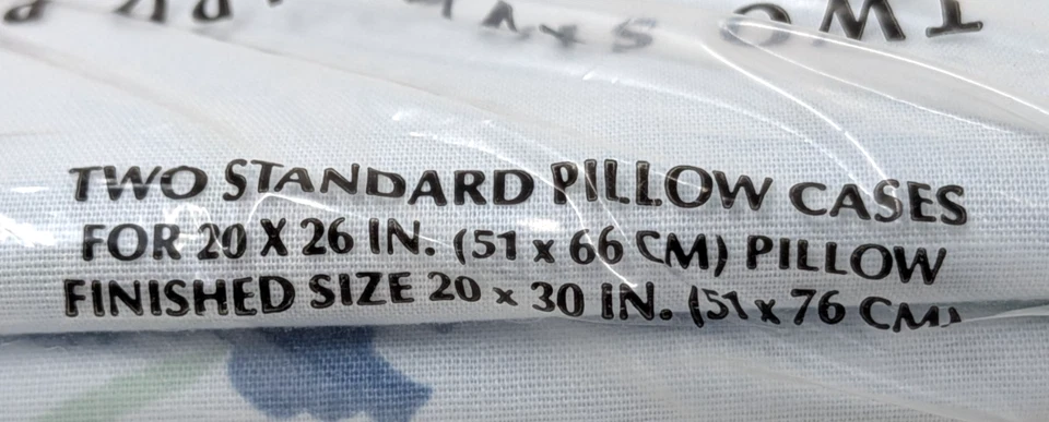 New Vintage Springmaid Windflower 160 Thread Count Two Standard Pillow Cases - Image 3 of 3