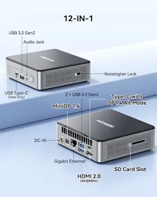 ミニPC GEEKOM MINI AIR12 N100 DDR4 16GB/512GB GEEKOM - Air12 Mini PC with 12th Gen Intel N100 16GB DDR5 RAM