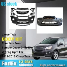 Complete Front Bumper Cover Grille Kit W/ Fog Light Fits 2013-2016 Chevy Trax