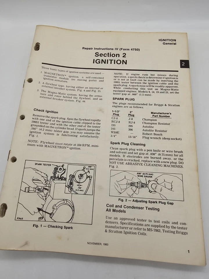 Briggs Stratton Engine Repair Manual MS-4750. SEE Pictures for models covered - Image 3 of 4