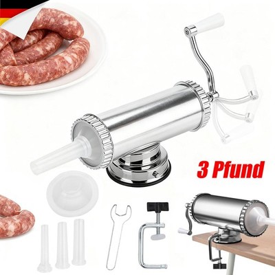 3lb Wurstfüllmaschine Manuell Mit Saugnapf Leicht Zu Reinigen Für Zuhause
