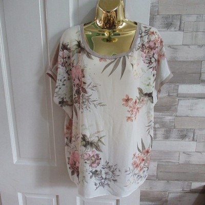 BONMARCHE   Gr. 20   beige rosa geblümtes Blusentop Damen Ladies