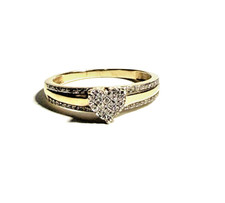 Beautiful Real 10K Yellow Gold Diamond Heart Ring Promise Ring - 0.40 TCW sz 9