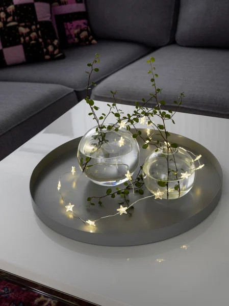 Konstsmide LED Dekolichterkette Innen 40 Transparente Sterne Warmweiß 2,5 M-image